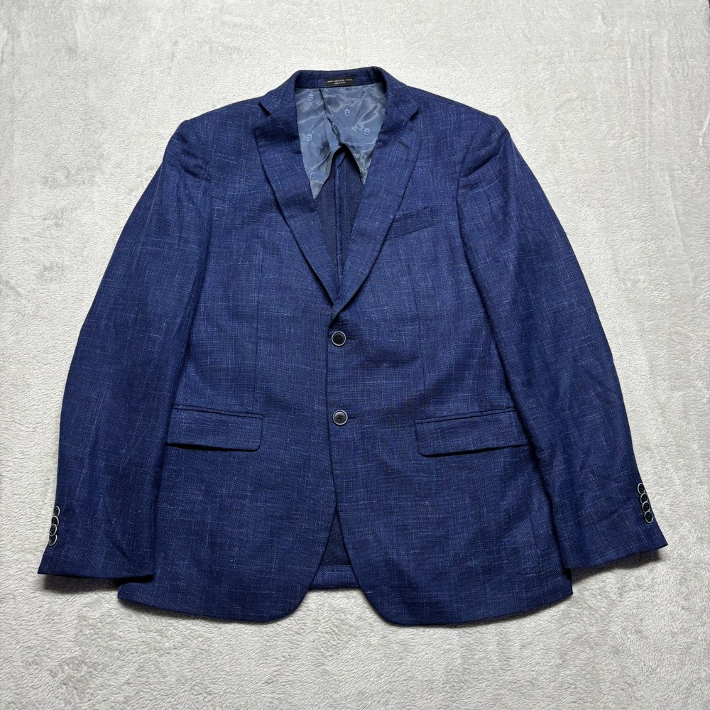 JOHN VARVATOS Baxter JP Blazer Suit Jacket Mens 40R Wool Linen Blend Blue